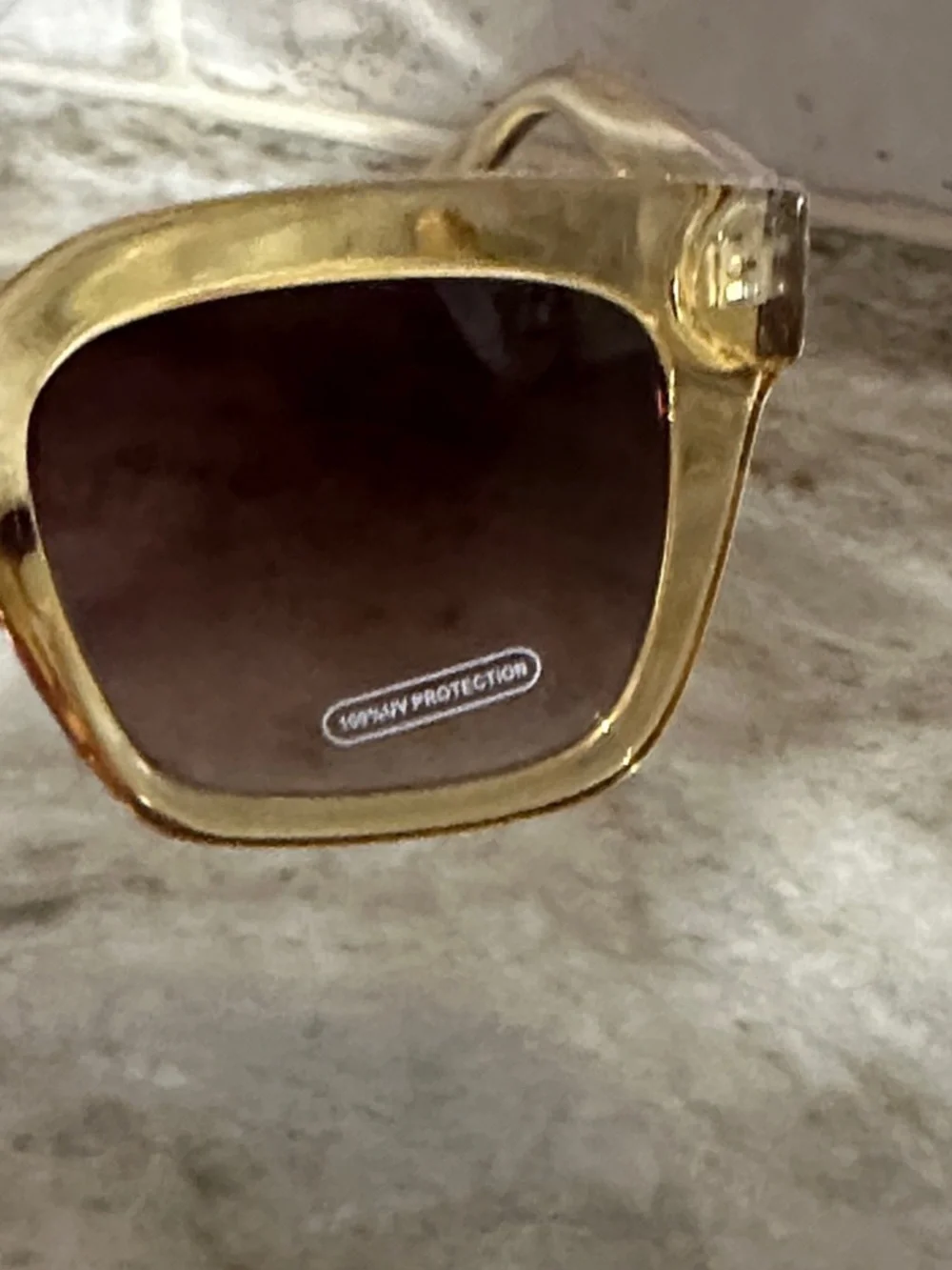 Crystal Finish Square Sunglasses